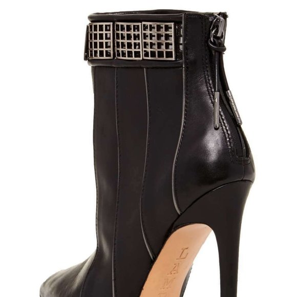 L.A.M.B. Troy Leather BLACK Ankle Boots - Picture 6 of 10